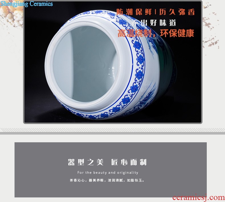 Jingdezhen ceramics antique blue-and-white bound branch lotus bottles of Chinese classical large Angle of the sitting room a few adornment furnishing articles