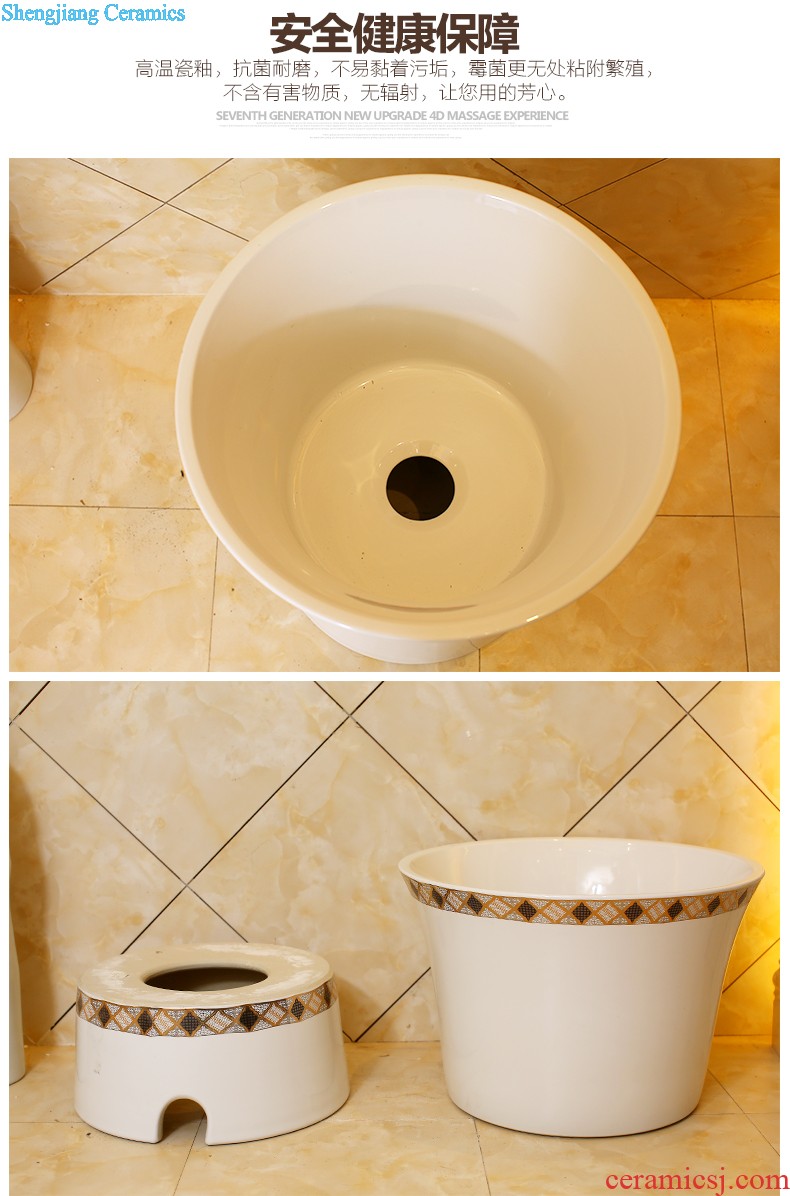 Koh larn, neat package mail Jingdezhen ceramic art basin mop mop pool pool Fangyuan mop pool paint peony