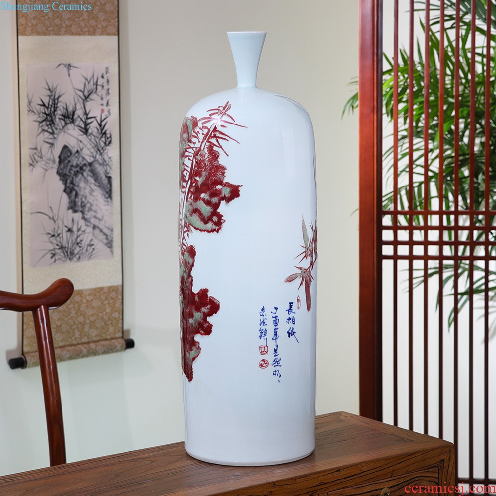 Jingdezhen ceramic creative hand blue and white porcelain vase flower arranging place of new Chinese style restoring ancient ways home sitting room adornment