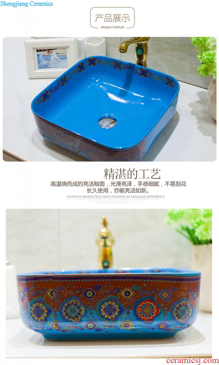 Koh larn, qi stage basin to square the basin that wash a face the sink ceramic sanitary ware art basin yellow butterfly flower