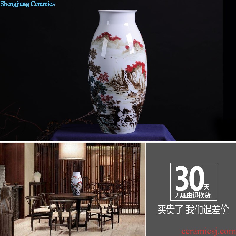 Jingdezhen ceramics vase Famous hand painted peony large bottle of new Chinese style living room decoration housewarming furnishing articles