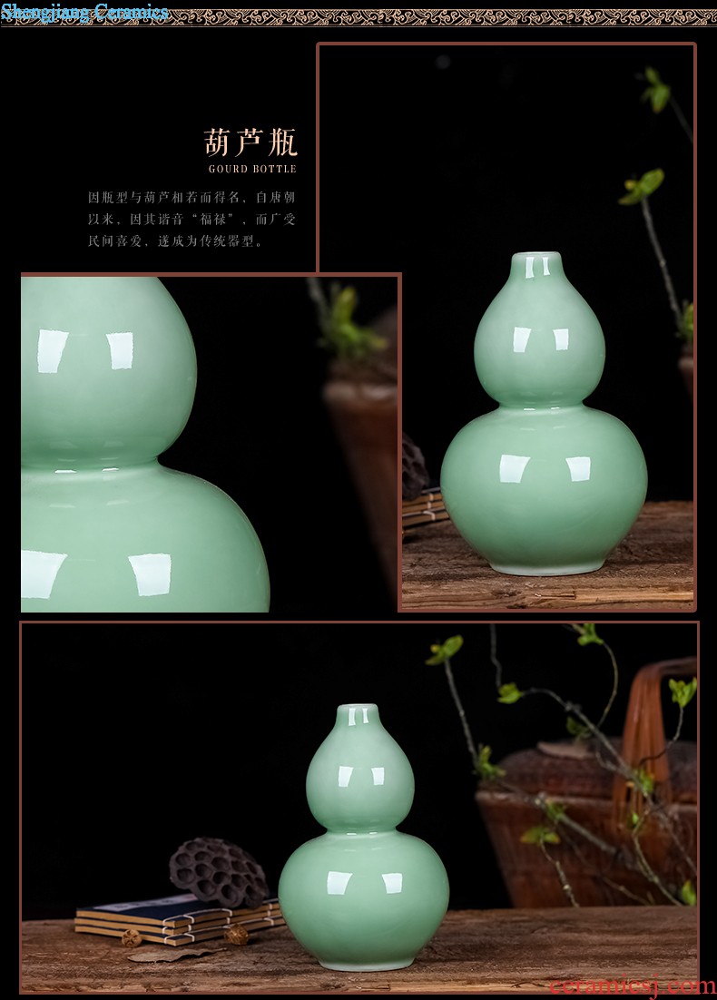 Jingdezhen chinaware lotus pomegranate vases, flower arrangement, zen new Chinese style household adornment rich ancient frame furnishing articles