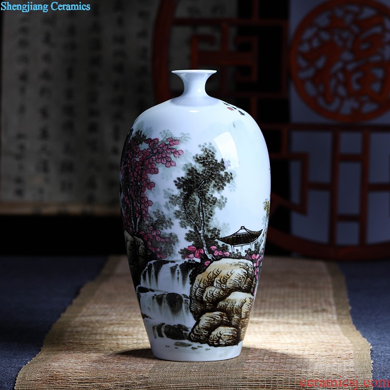 Jingdezhen ceramics flower arranging decorative furnishing articles Hand painted pastel kam tong wealth vase Chinese arts and crafts sitting room