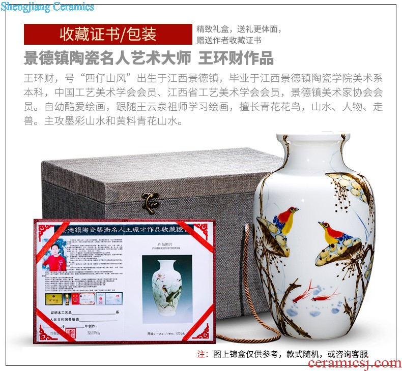 Jingdezhen ceramic vases, master of Chinese modern hand-painted thin foetus and exquisite home sitting room porch decoration furnishing articles