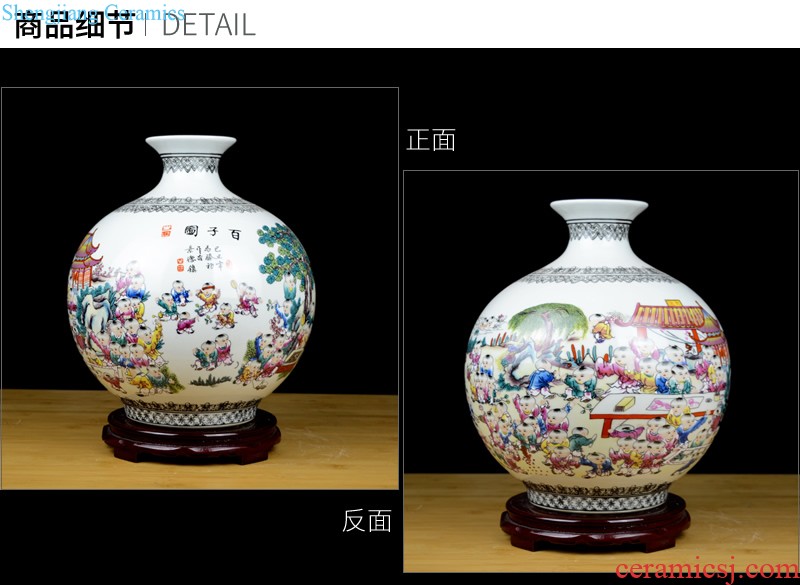 Jingdezhen ceramic pastel landscape painting big vase living room TV cabinet flower arranging hydroponic household soft adornment is placed