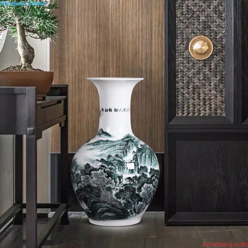 Jingdezhen ceramics vase archaize paint dragon gall bladder Chinese style household adornment rich ancient frame furnishing articles sitting room