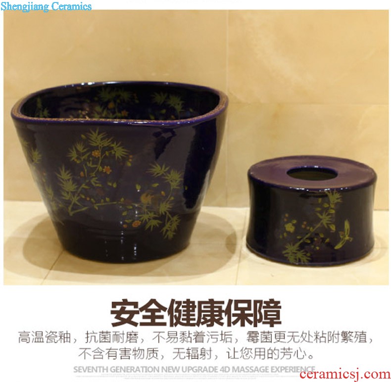 Koh larn, qi ceramic sanitary ware of toilet stage basin sink toilet lavatory basin hand-painted plum blossom