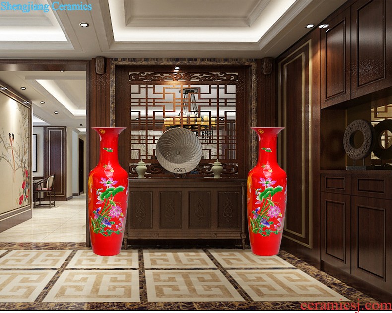 Cb133 jingdezhen ceramics famous hand-painted enamel vase blooming flowers Chinese handicraft furnishing articles in the living room