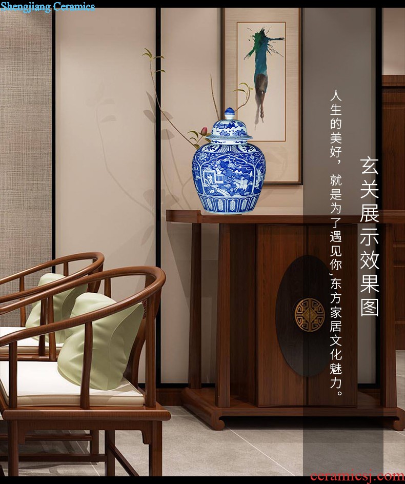 Jingdezhen ceramic hand-painted pastel vases, flower arranging furnishing articles Tong qu process household act the role ofing is tasted Chinese style the sitting room porch