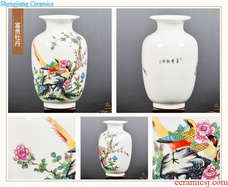 Famous jingdezhen ceramics powder enamel vase flower arranging place Chinese style household living room TV cabinet decoration process