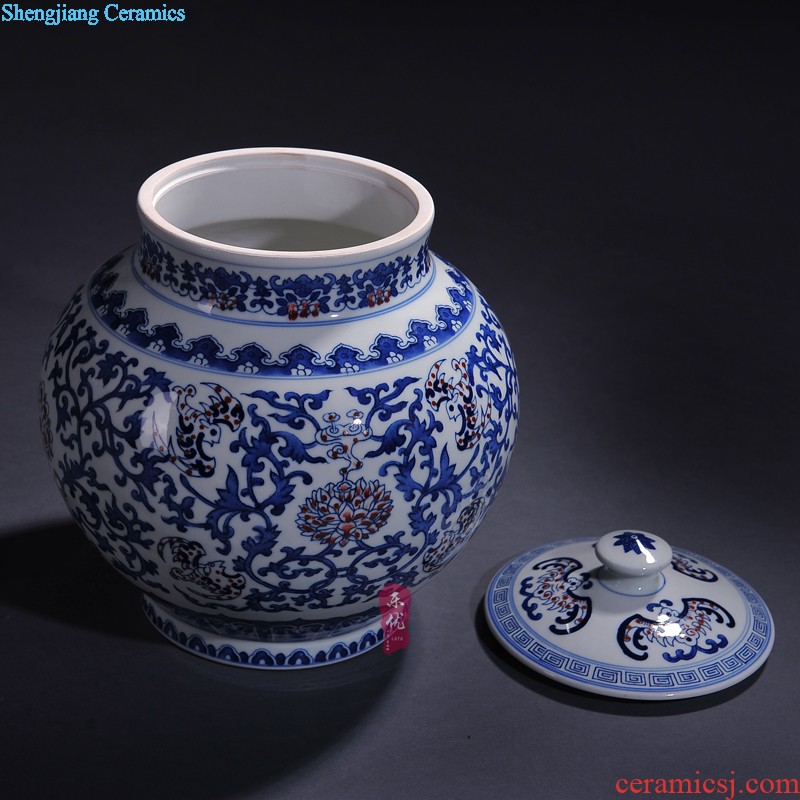 Jingdezhen ceramics furnishing articles hand-painted kiln lotus large vases, flower arrangement, the sitting room porch decoration of new Chinese style