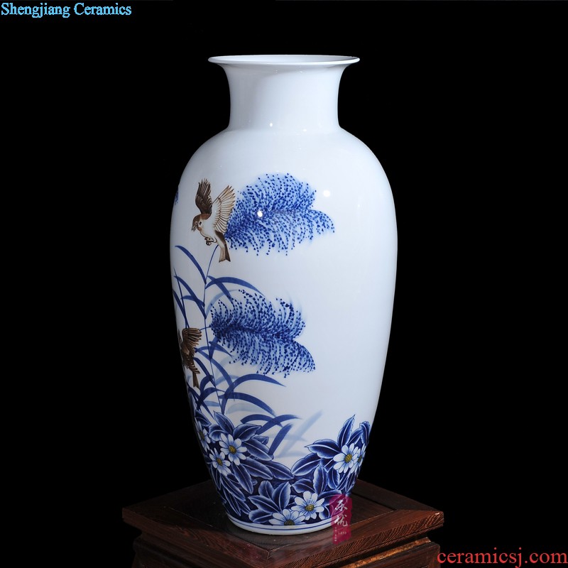 Jingdezhen ceramics Dong-ming li hand-painted enamel vase The peaceful village household act the role ofing is tasted handicraft furnishing articles