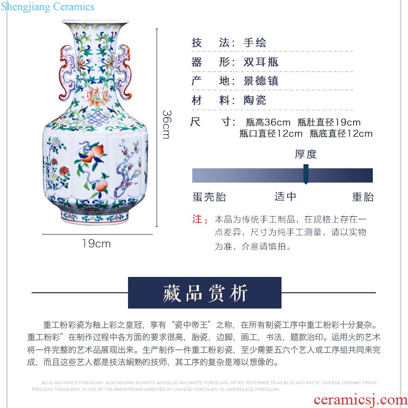 Famous master of jingdezhen ceramics hand-painted enamel vase Charactizing a fine spring Home sitting room adornment is placed