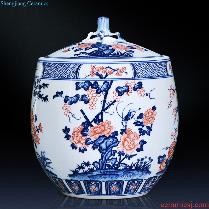 Jingdezhen porcelain vases, pottery and porcelain furnishing articles hand-painted arranging flowers blooming flowers sitting room of Chinese style household adornment ornament