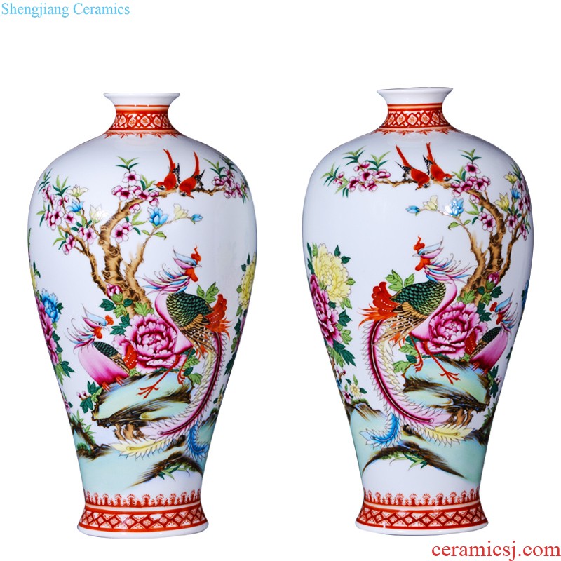 Jingdezhen ceramics vase hand-painted large gulp of new Chinese style household adornment porcelain vases, flower arranging furnishing articles