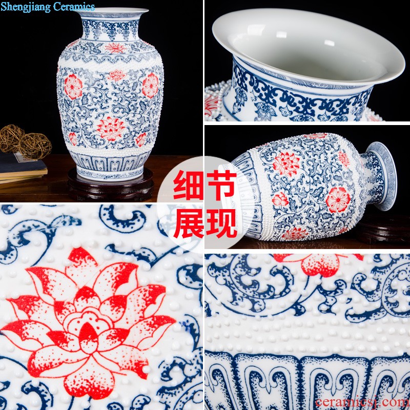 Master of jingdezhen ceramics from manual hand-painted enamel vase Angle of the sitting room porch place a few of new Chinese style decoration