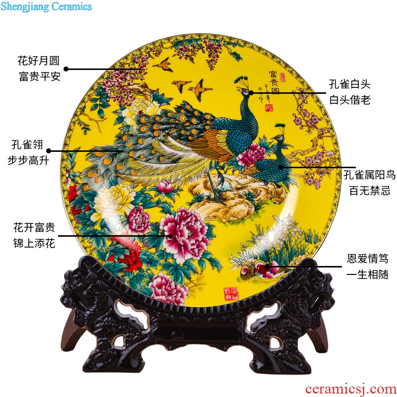 Jingdezhen ceramic powder enamel hand-painted landing big vase full sitting room adornment is placed and calligraphy calligraphy and painting cylinder cylinder