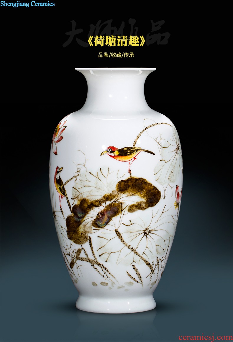 Famous master of jingdezhen ceramics hand-painted flower vase home sitting room porch TV ark adornment furnishing articles