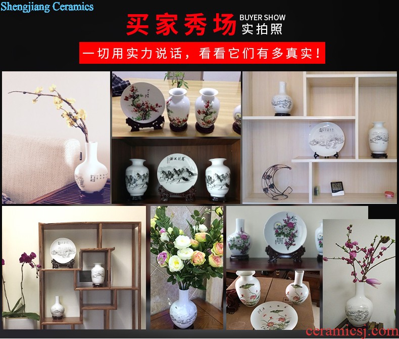 Jingdezhen ceramics China red crystal glaze of large vases, modern living room home decoration handicraft furnishing articles