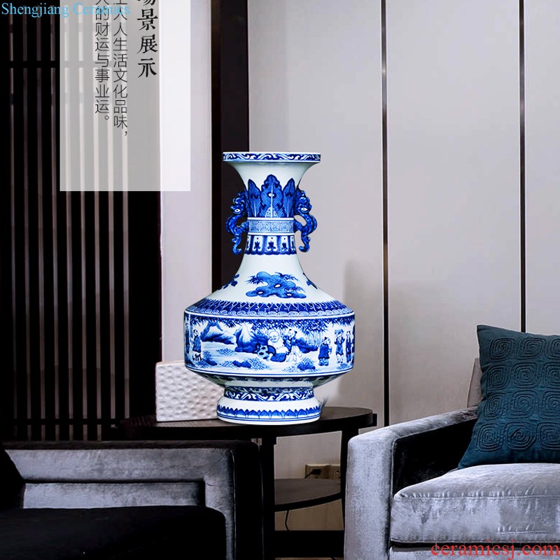 Jingdezhen ceramics general furnishing articles hand-painted storage tank of blue and white porcelain jar of home decoration porcelain jar tea pot