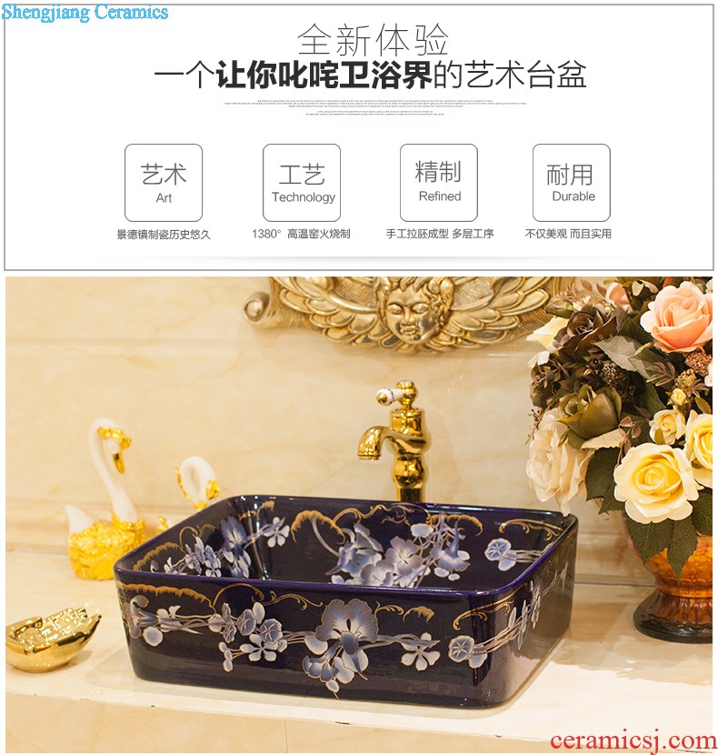 The package mail on bonsai, ceramic lavabo that defend bath lavatory face square black Roman art basin