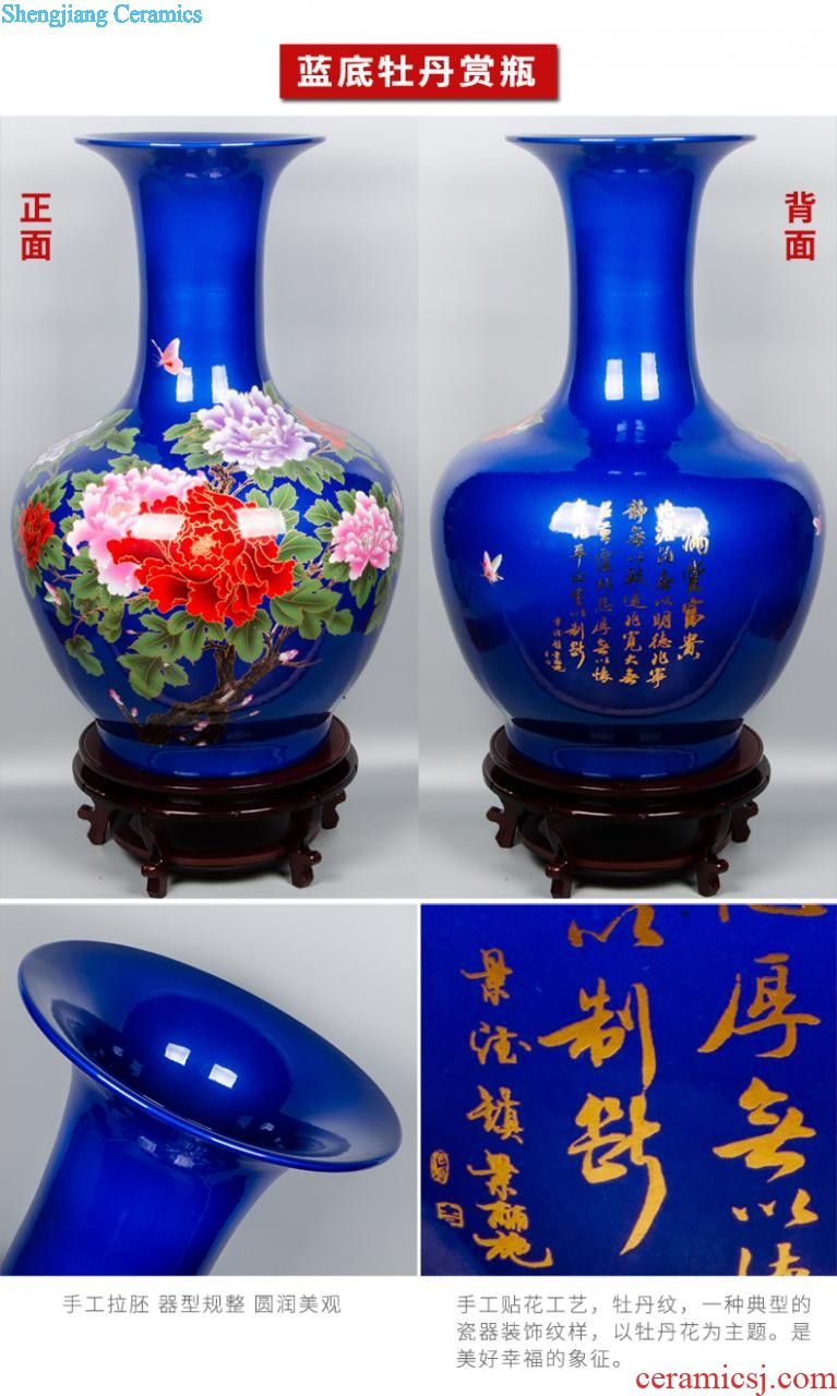 Jingdezhen ceramics high vases, flower arranging ruby red bottle gourd landing place large e084 sitting room porch decoration