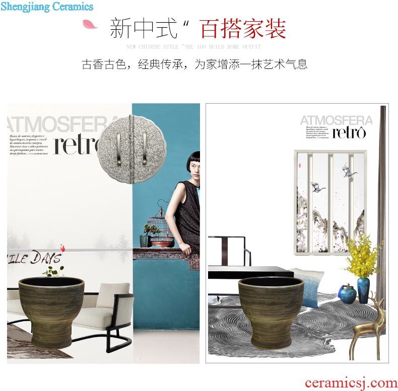 M beautiful ceramic basin one-piece lavabo trumpet the post you small family floor type lavatory basin of vertical column