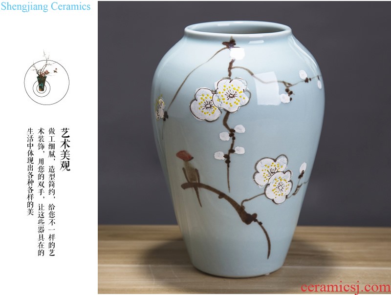 Jingdezhen ceramics The quartet lucky bamboo vase The living room table decoration flower art handicraft furnishing articles