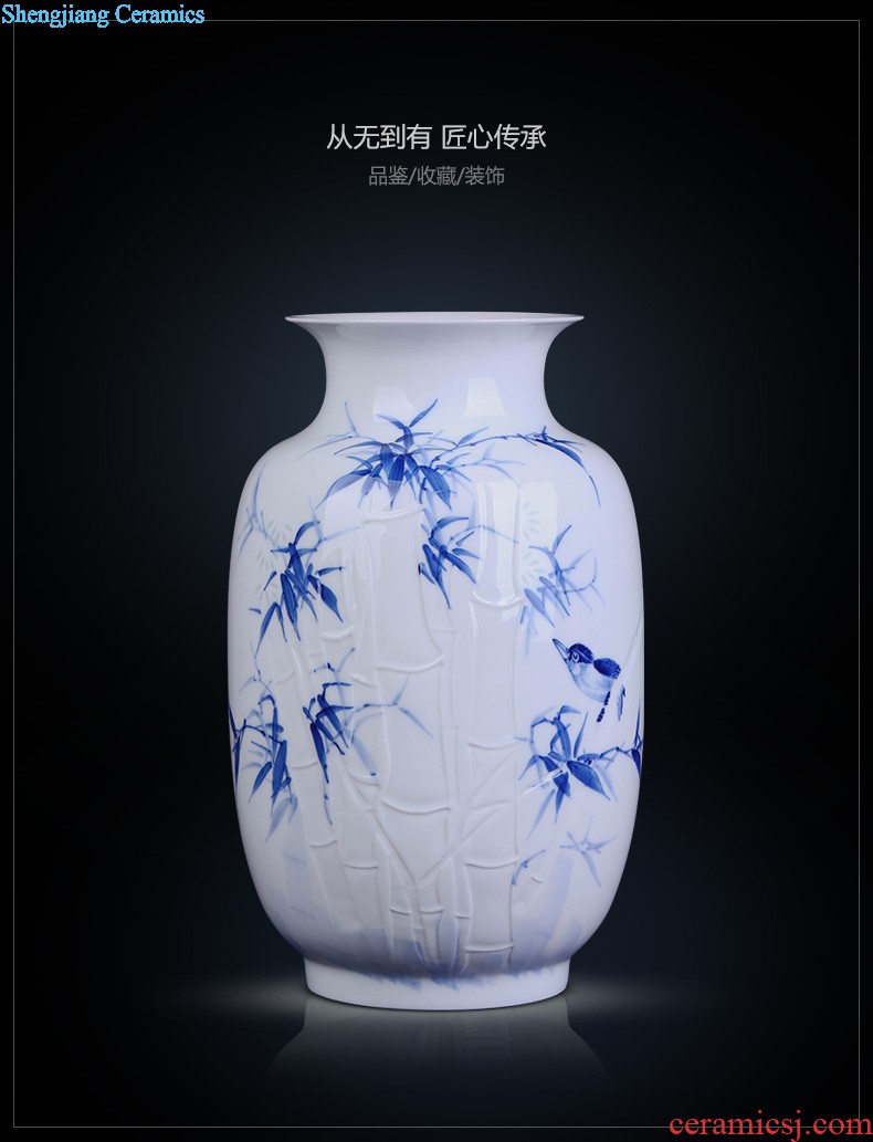 Jingdezhen ceramics vase Hand painted blue and white porcelain chun connect FuXin Chinese style decoration crafts are sitting room