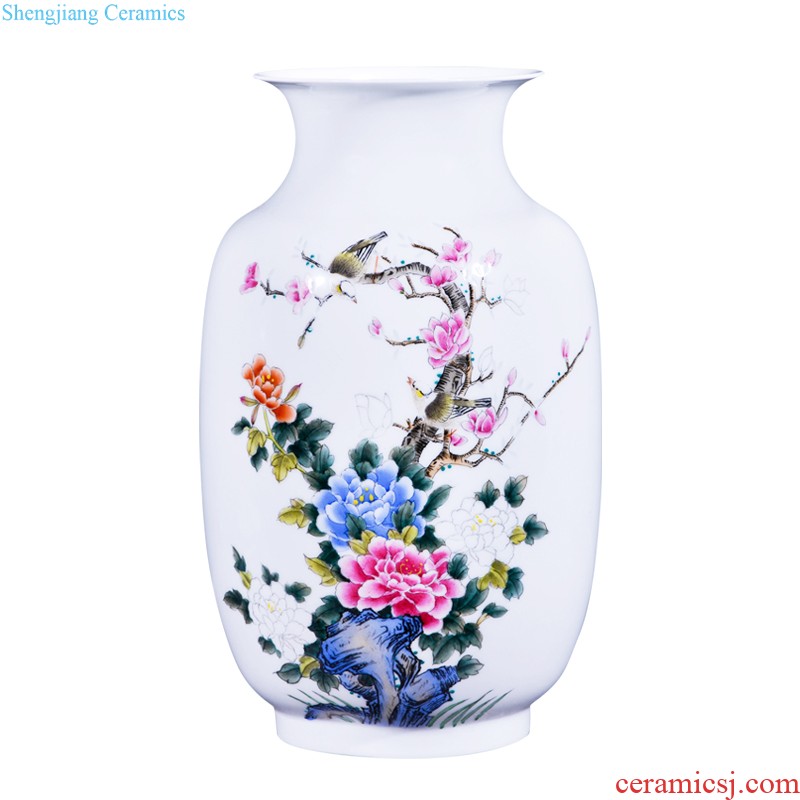 Jingdezhen ceramic master hand painted porcelain vase furnishing articles of new Chinese rich ancient frame sitting room decoration wedding decoration