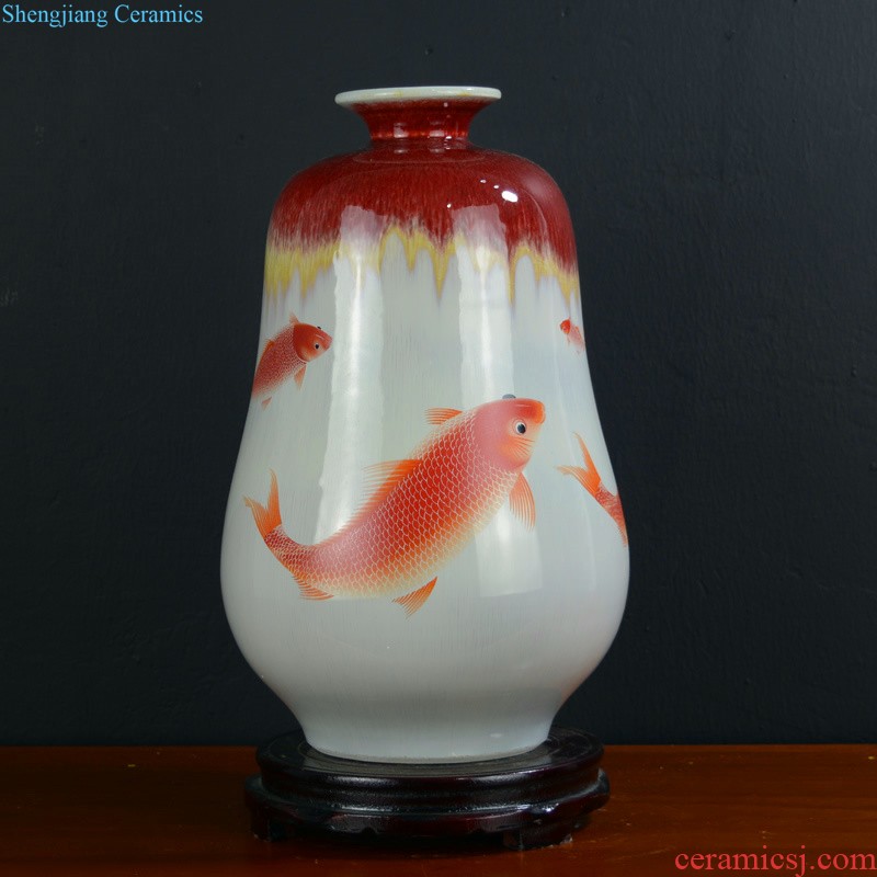 Jingdezhen ceramics flower arranging household ice crack glaze vase Chinese style restoring ancient ways the sitting room porch decoration handicraft furnishing articles