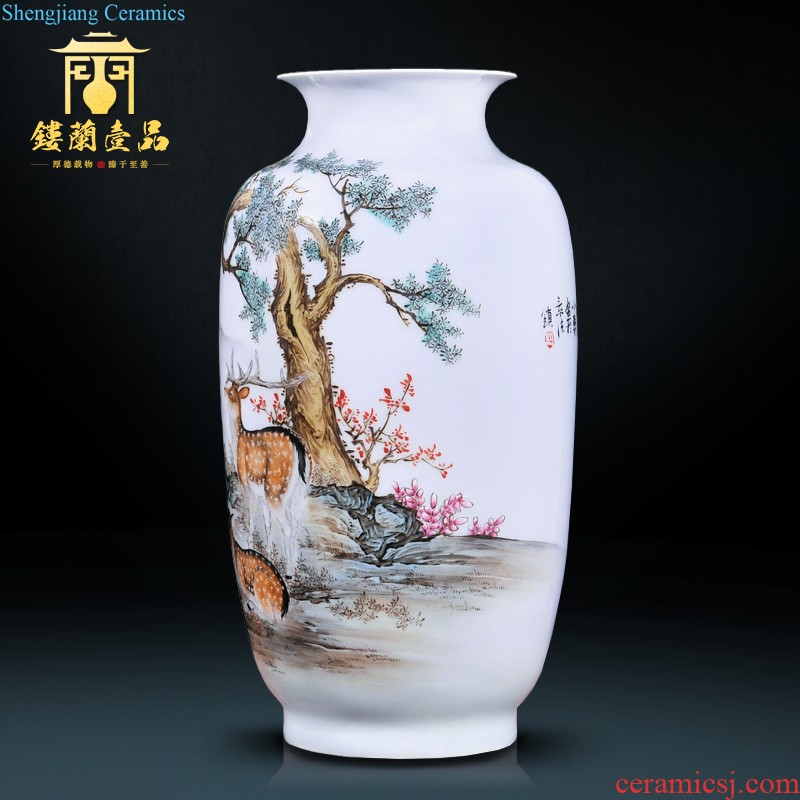 Jingdezhen ceramics Famous master hand painted blue and white porcelain vase As autumn The sitting room adornment is placed