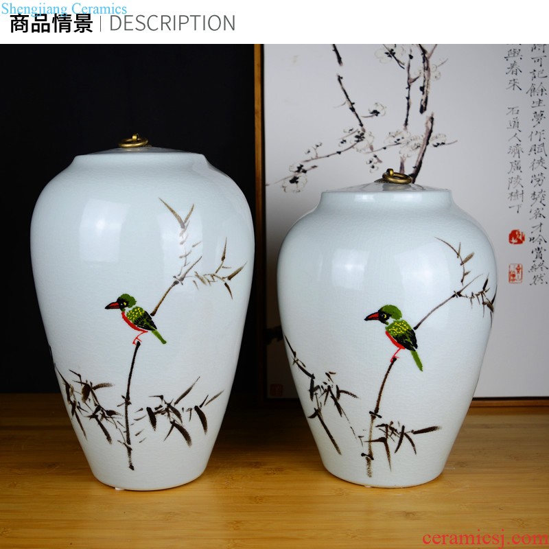 Jingdezhen ceramic Mediterranean style blues blue vase three-piece sitting room is contracted flower adornment furnishing articles