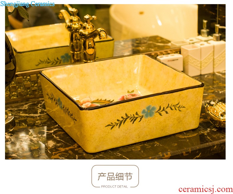 Koh larn, qi Jingdezhen ceramic sanitary ware platform basin sink basin art basin sinks Circular flower jungle