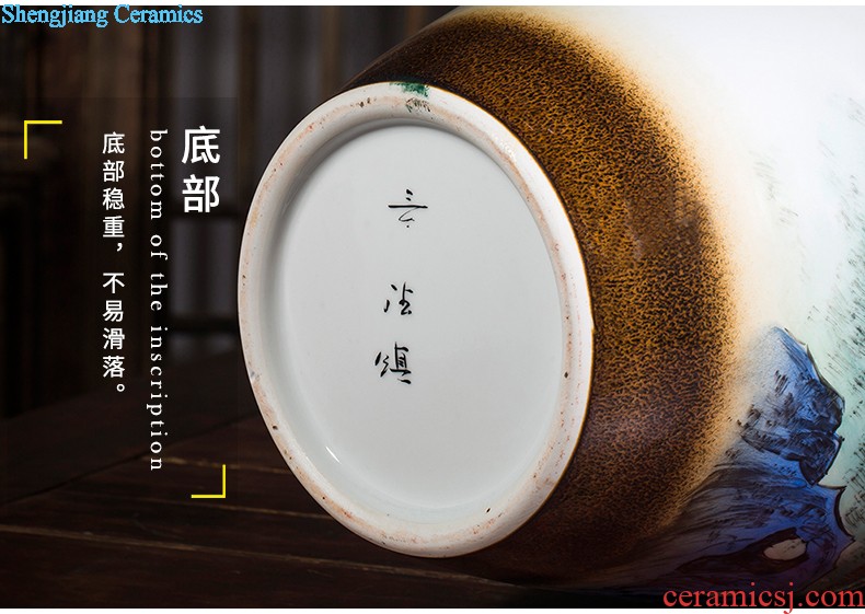 Jingdezhen ceramic floor big vase archaize hand-carved yueyang sitting room adornment is placed opening gifts