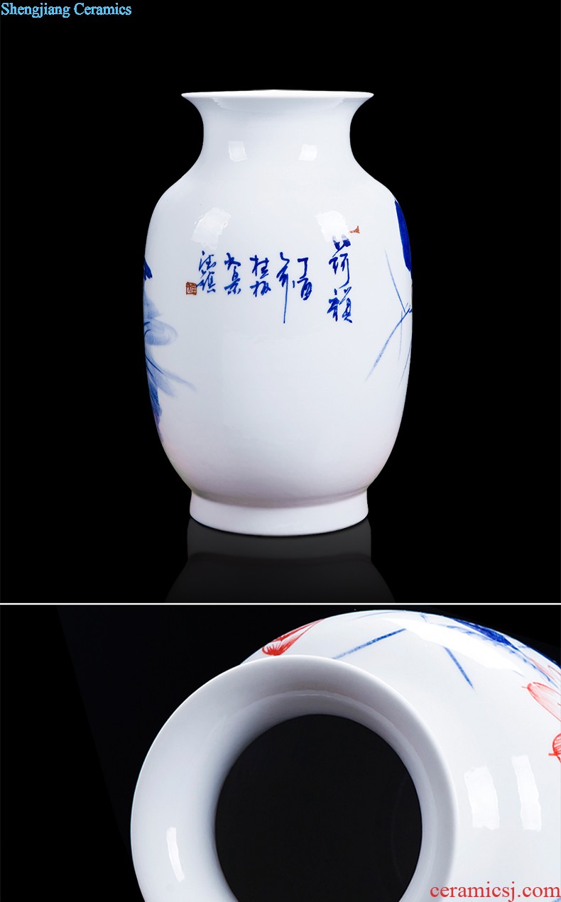 Jingdezhen ceramics hand-painted color ink every year more than the French vase hotel family sitting room adornment is placed