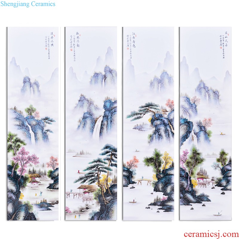 Jingdezhen ceramics powder enamel handpainted adornment, hang a picture of the great porcelain plate Chinese style household sitting room background wall furnishing articles