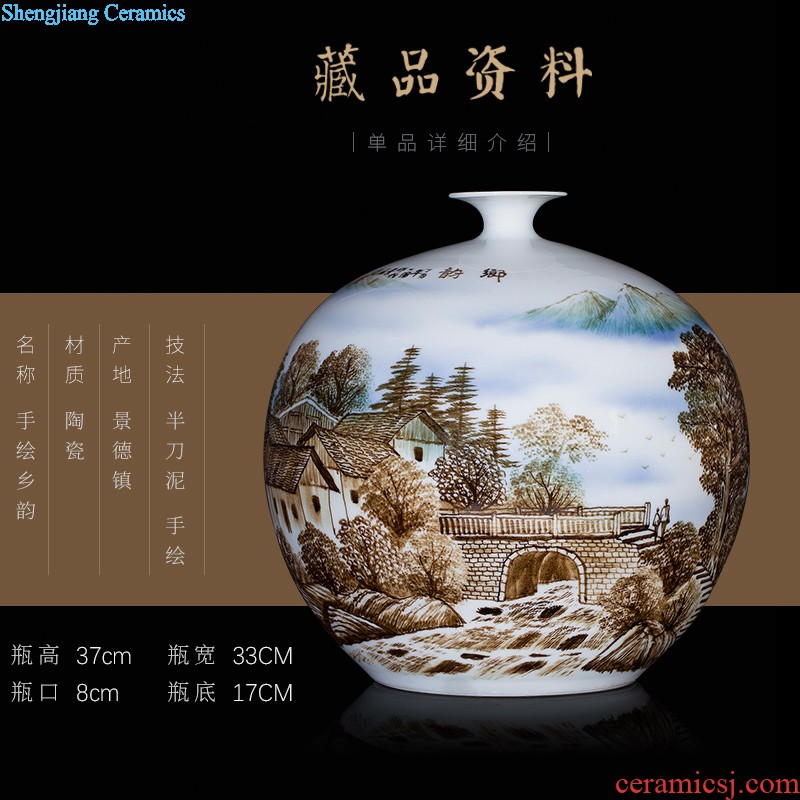 Sitting room 260 jingdezhen ceramic vase enamel paint live long and proper vase household adornment handicraft furnishing articles