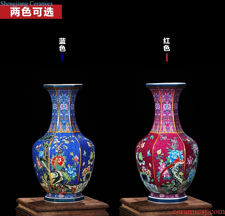 Jingdezhen ceramics of large vases, large hand-painted scenery sitting room of Chinese style household decorations manual quiver