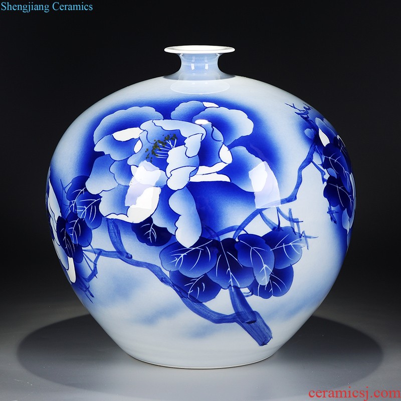 Jingdezhen glaze color hand-painted under blue and white porcelain vases, ceramic flower arranging device design of Chinese style household decorates sitting room furnishing articles