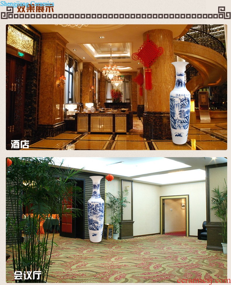 Gu wind 052 jingdezhen blue and white hand painting Opening ceremony/1.8 meters 2.2 meters antique vase