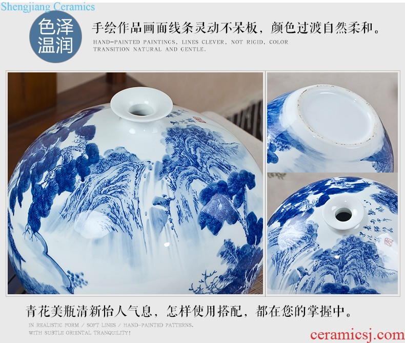 Jingdezhen porcelain of large vases, ceramic furnishing articles hand-painted new Chinese flower arranging large sitting room adornment ornament