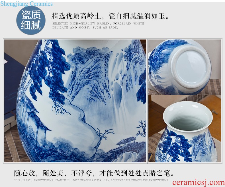 Jingdezhen porcelain of large vases, ceramic furnishing articles hand-painted new Chinese flower arranging large sitting room adornment ornament