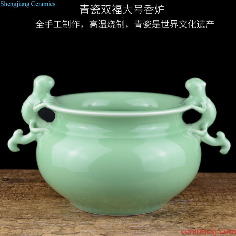 Jingdezhen ceramic incense burner furnishing articles manually large celadon archaize joss stick inserted a bedroom for the Buddha temple Buddha package mail