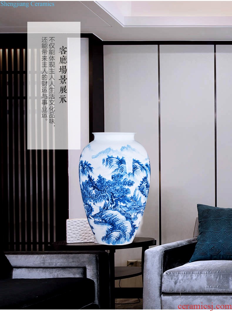 Jingdezhen ceramics by hand antique vases, flower arranging furnishing articles of Chinese style restoring ancient ways is the sitting room TV ark home decoration