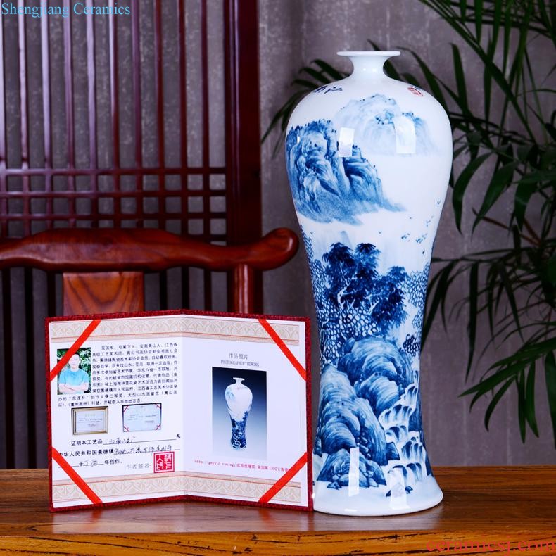 Blue and white porcelain jingdezhen porcelain vases, pottery and porcelain hand-painted furnishing articles sitting room flower arranging modern Chinese style household ornaments