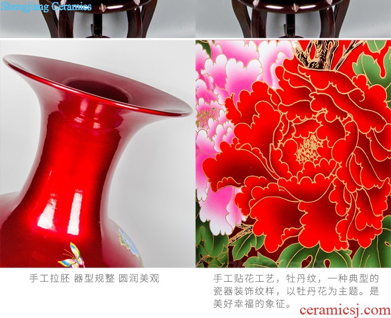 E157 jingdezhen ceramics Birds pay homage to the king the full flower of large vase TV ark sitting room adornment is placed