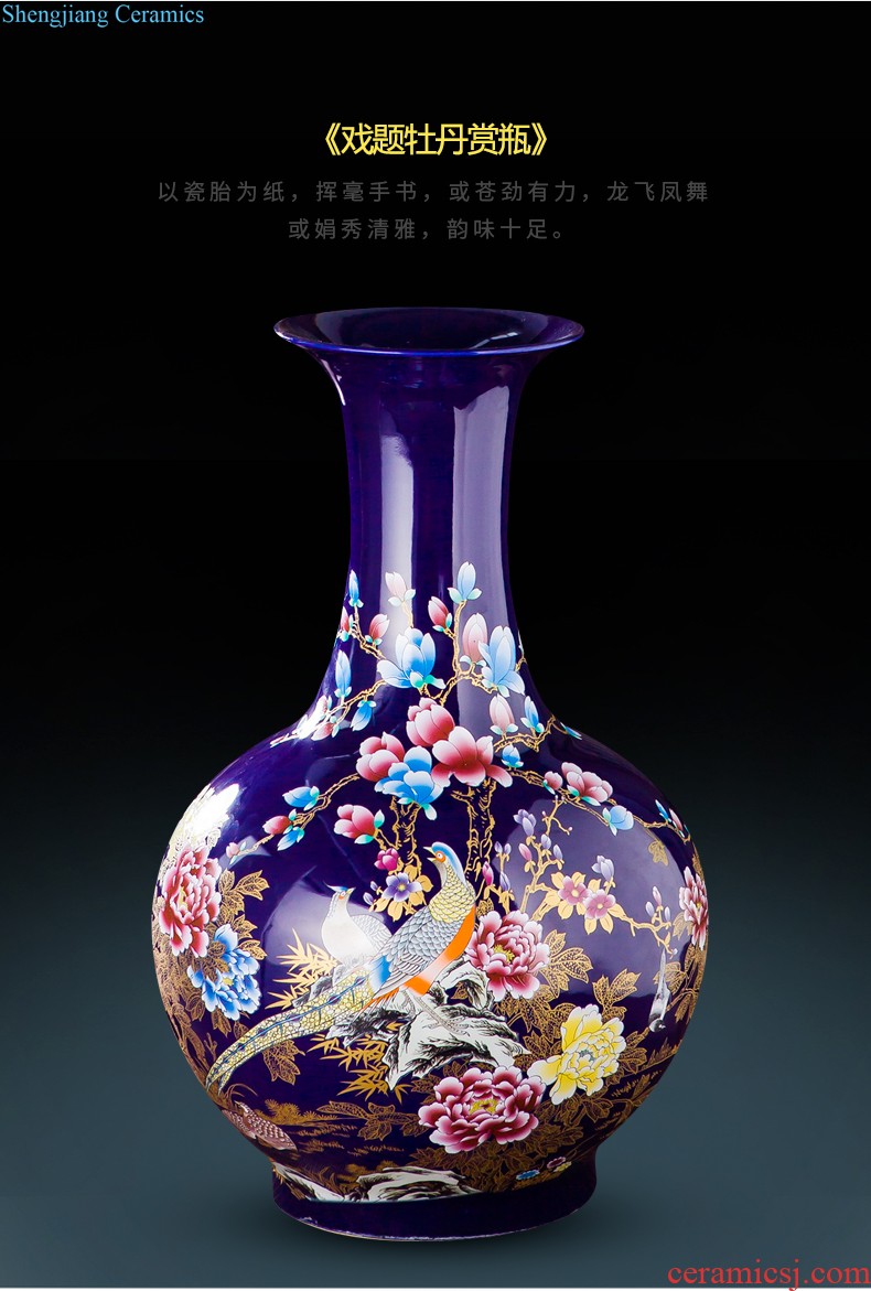 Jingdezhen ceramics hand-painted vases, flower arranging new Chinese style household sitting room porch decoration crafts are the plum blossom