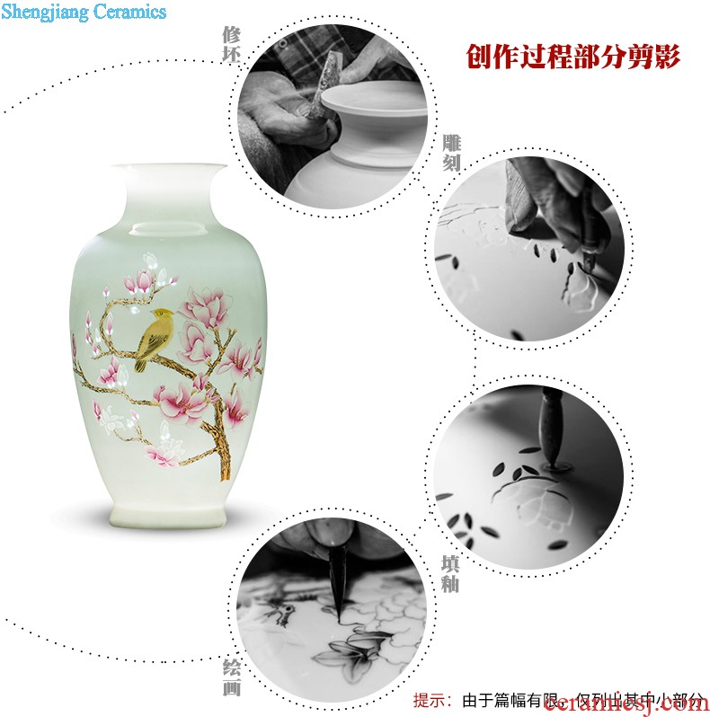 F001 jingdezhen ceramics China red tail bottle of large vase hotel furnishing articles sitting room adornment handicraft