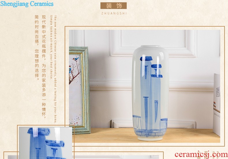 Jingdezhen ceramics hollow out of blue and white porcelain vases, flower arrangement modern furnishing articles aj60 sitting room of Chinese style household decorations